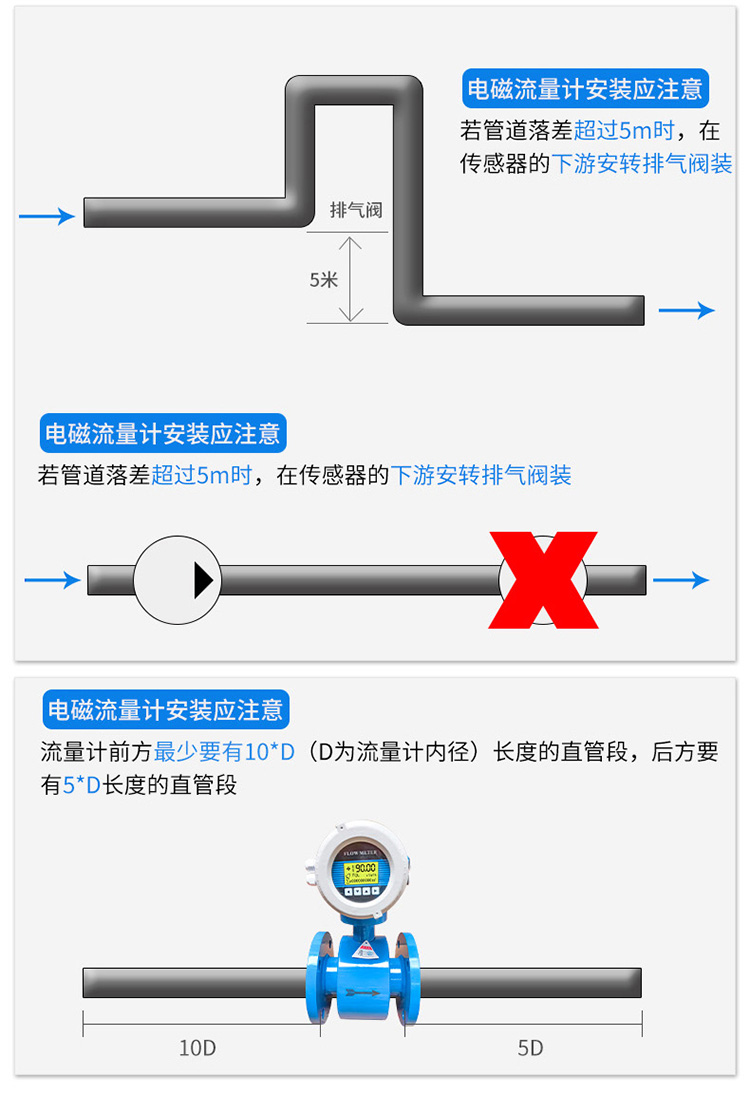 大口径液体流量计安装注意事项