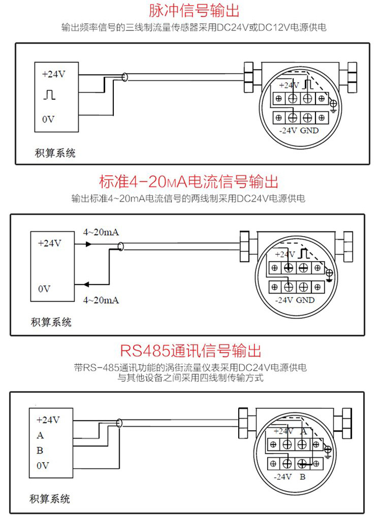 测蒸汽流量计接线图