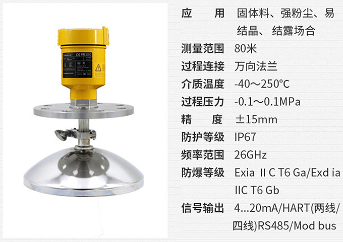 尿素雷达液位计RD707技术参数表图