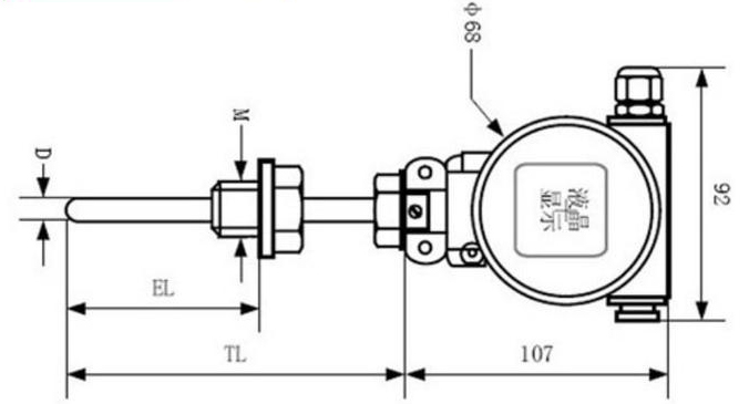 防腐温度变送器外形尺寸图