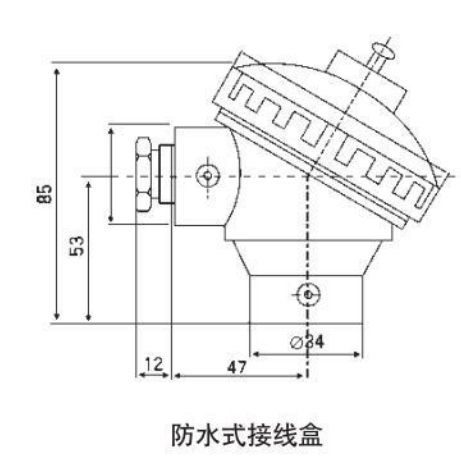 直角式热电偶防水式接线盒图