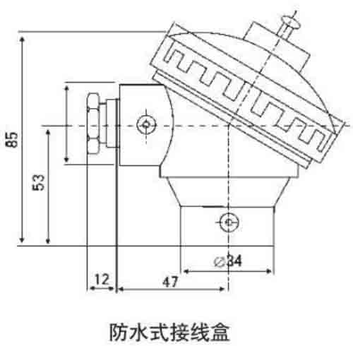 卡箍式热电阻防水接线盒结构图