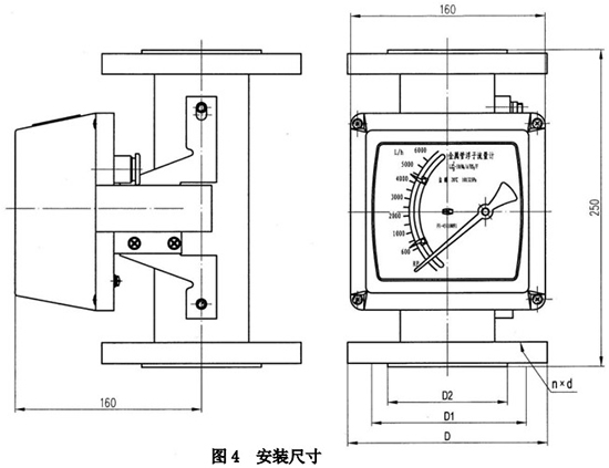 液体转子流量计外形图一